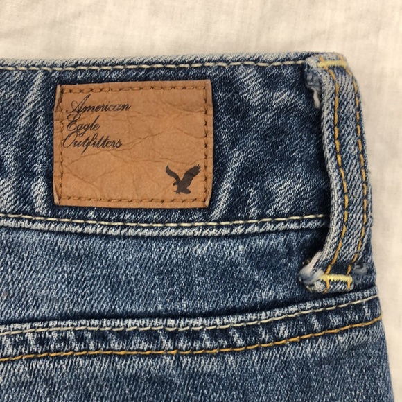 American Eagle Women’s CutOff Peak-A-Boo Glitter Star Pockets Jean Shorts/Size:4 - Picture 10 of 10